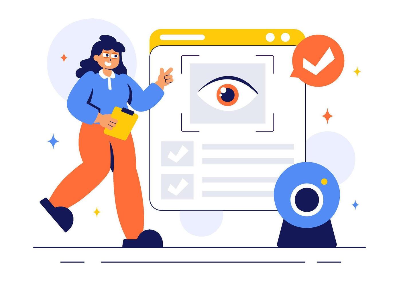 Flat Style Cartoon of Surveillance Services for Area Security and Supervision vector
