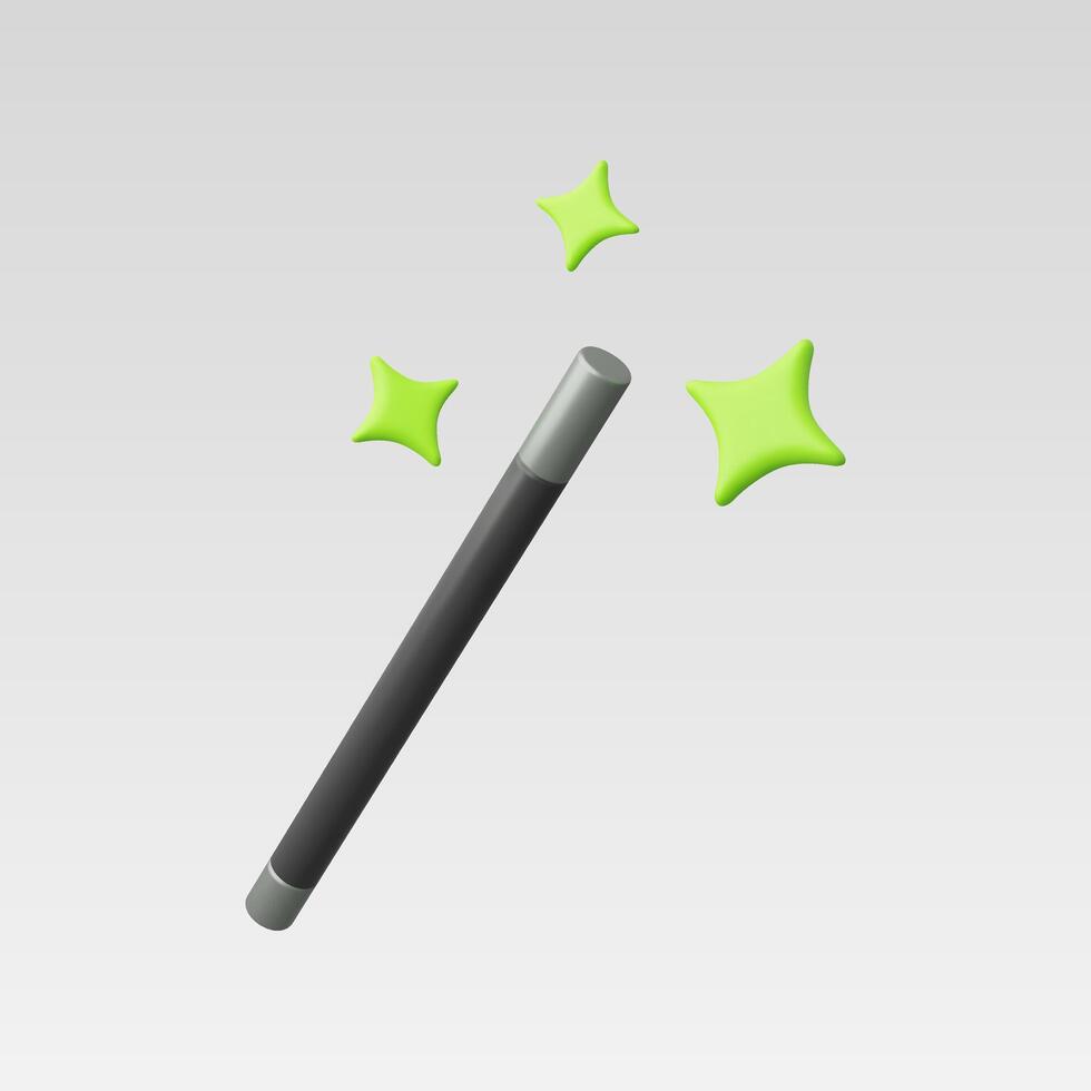 3d Realistic Magic wand vector