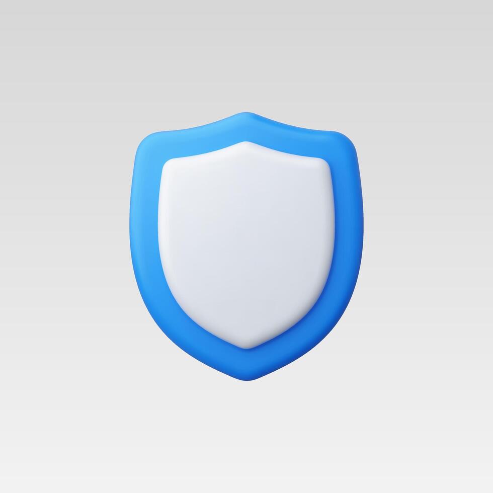 3d Realistic Shield Icon vector