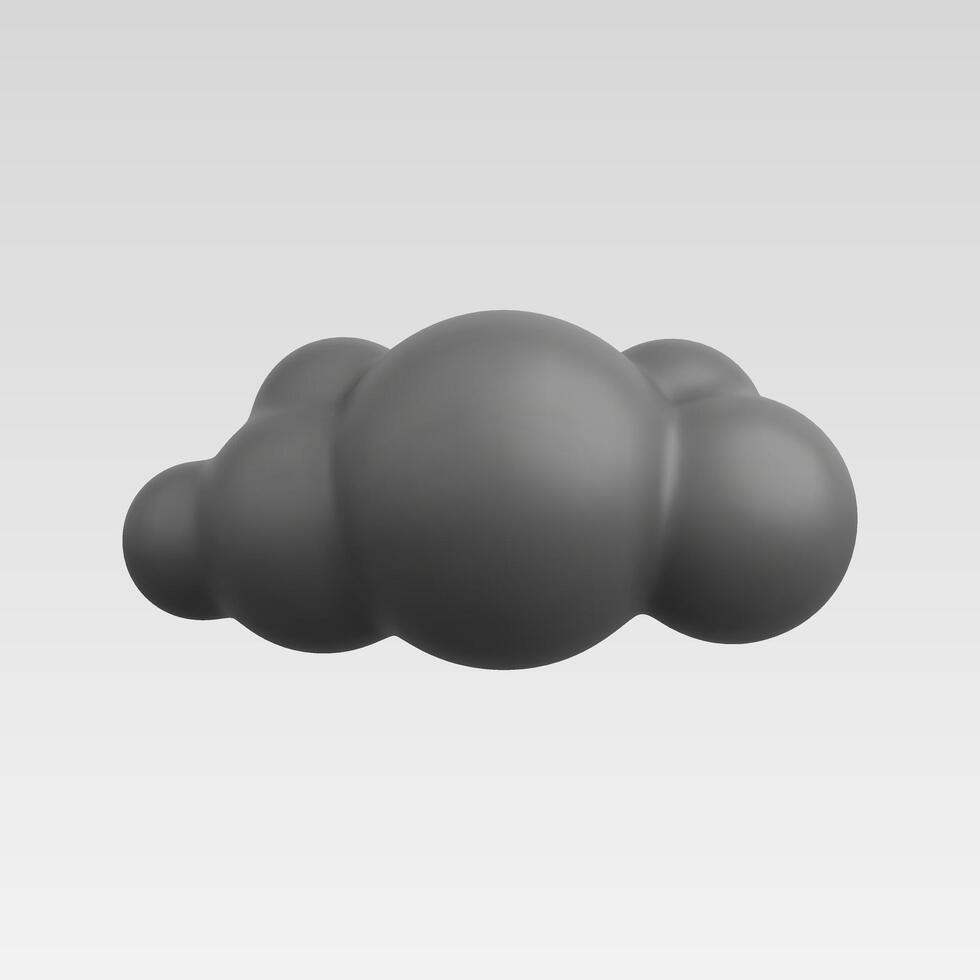 3d Realistic Cloud icon vector