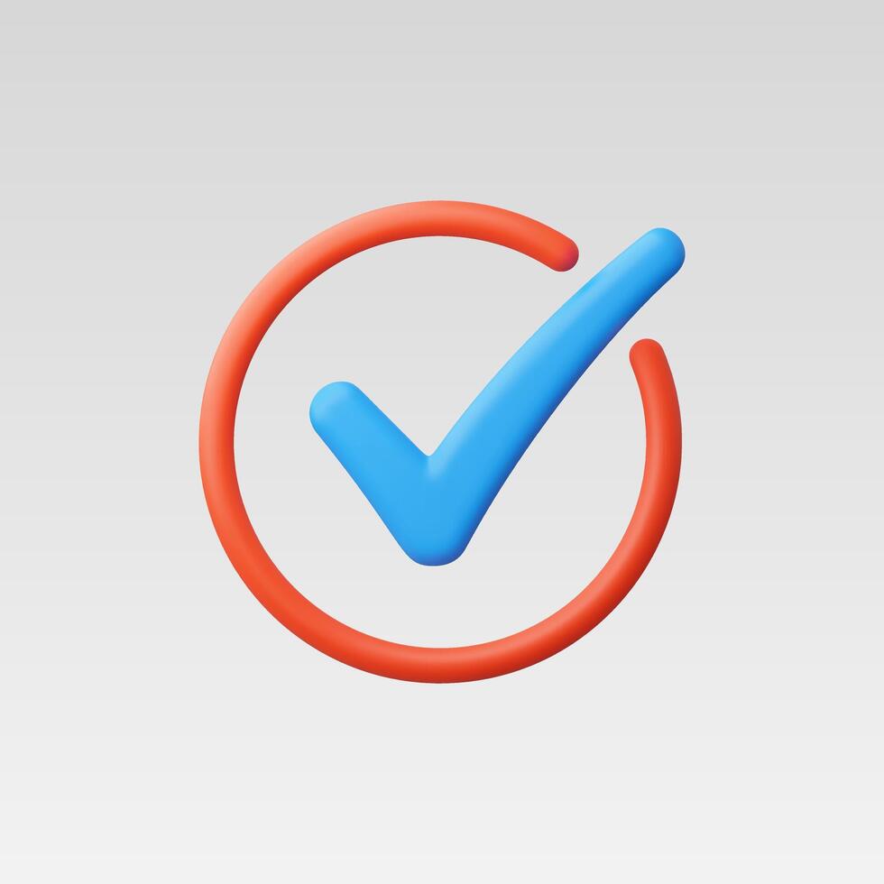 3d Realistic Check mark symbol vector