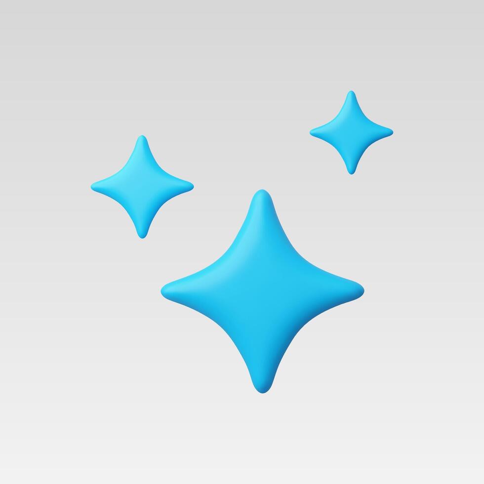 3d Sparkling stars vector