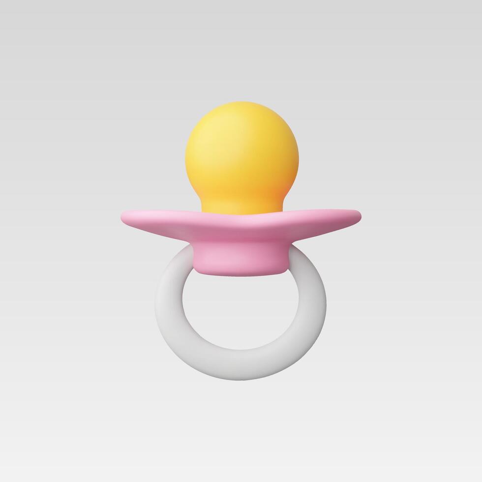 3d Realistic Baby pacifier vector