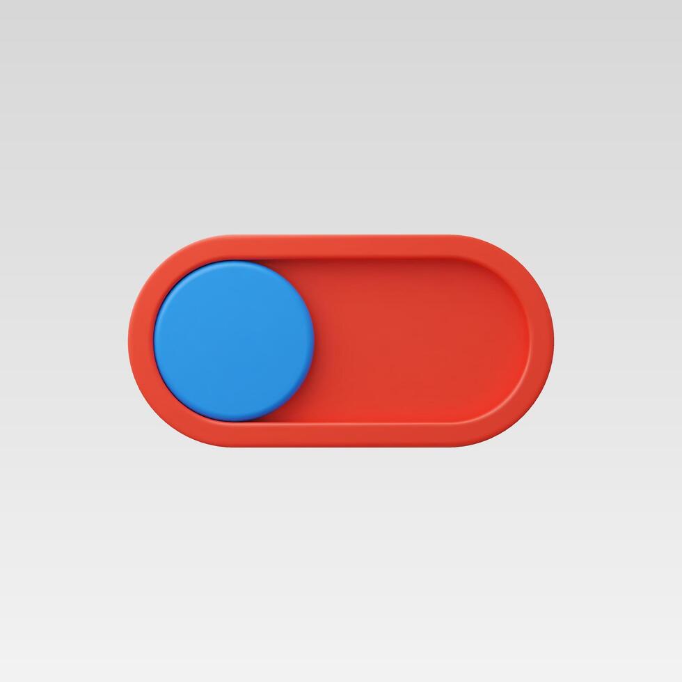 3d Realistic Toggle switch button, turn on off icon, vector