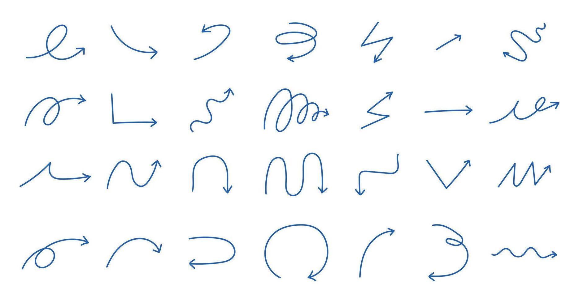 Hand drawn arrows, doodle set arrows vector
