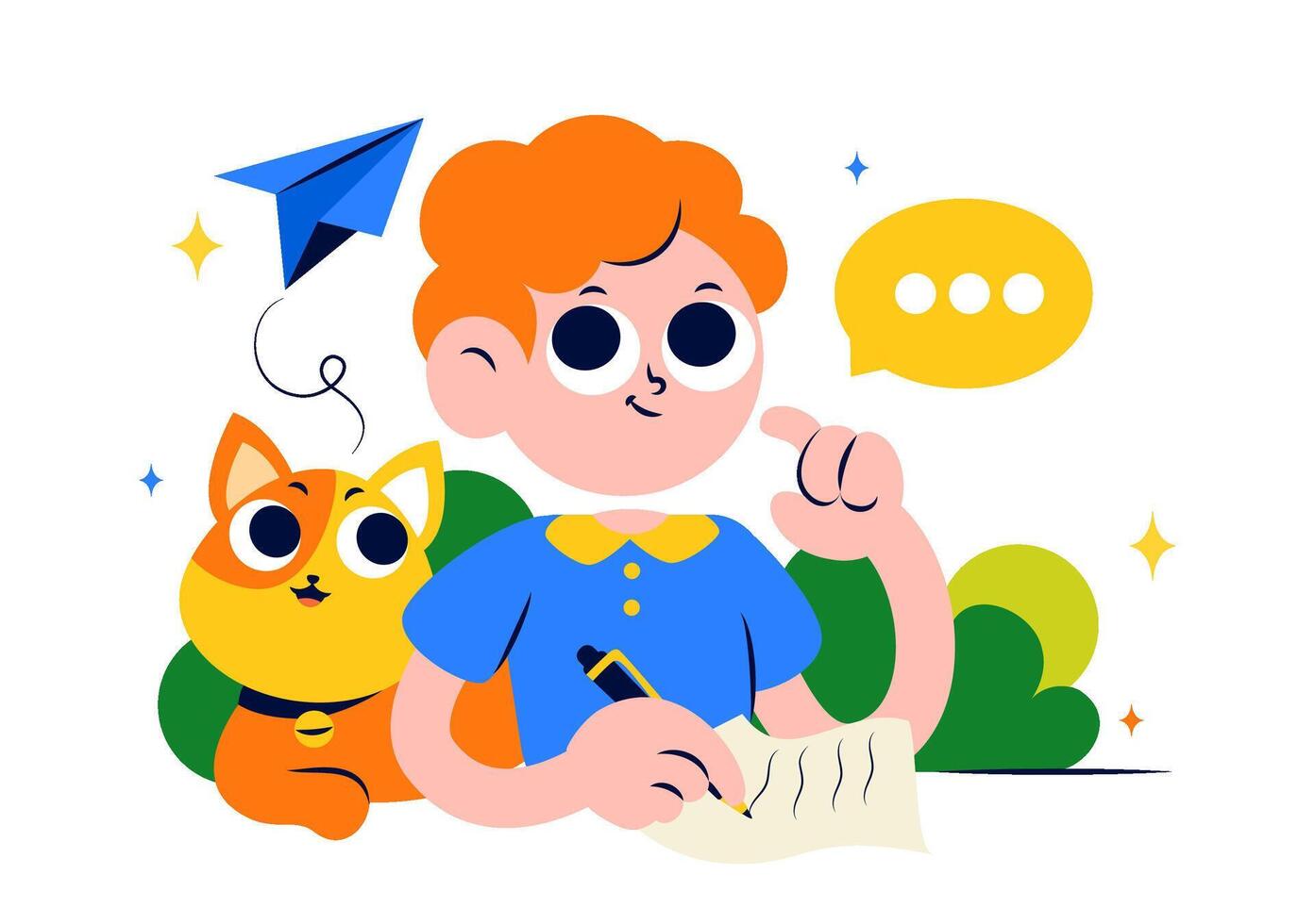 Celebrating National Pen Pal Day with a Cute Letter Writing Scene in Art vector