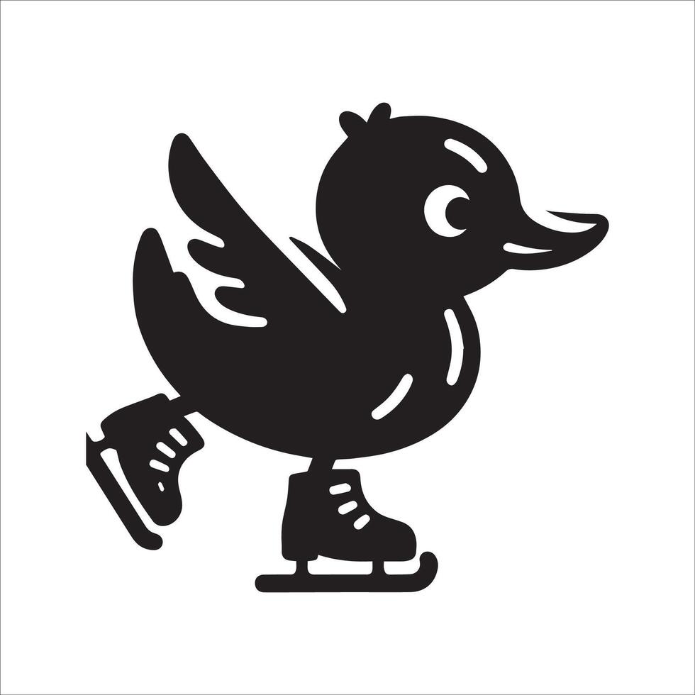 Skating Duck Pose Illustration vector