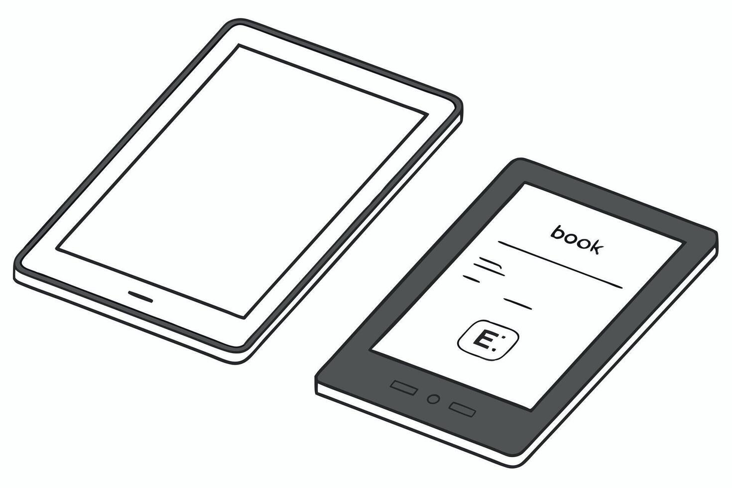 Digital tablet displaying ebook, representing modern reading habits and the importance of World Book and Copyright Day for education vector