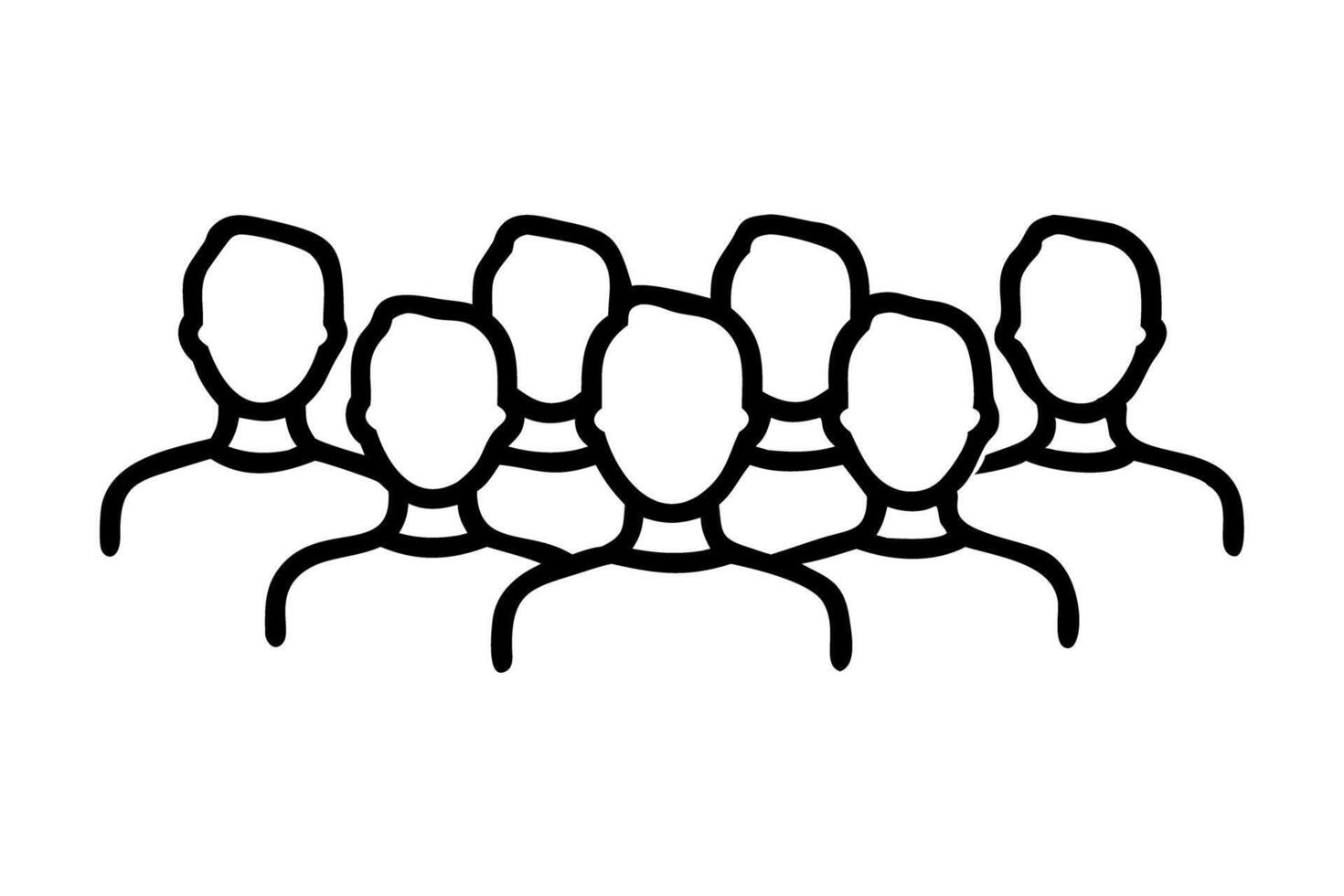 Group of generic human figure icons symbolizing community, teamwork, society, leadership, diversity and collective identity vector