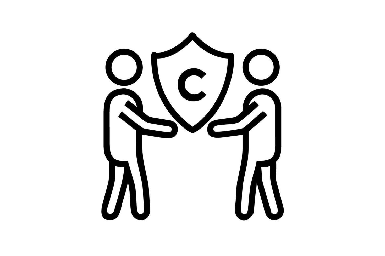 Author and artist shaking hands as a symbol of collaboration for World Book and Copyright Day vector