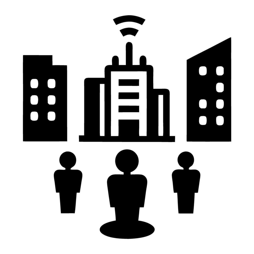 Futuristic cityscape with smart buildings and people interacting with technology, Tax Day background concept for modern tax filing vector