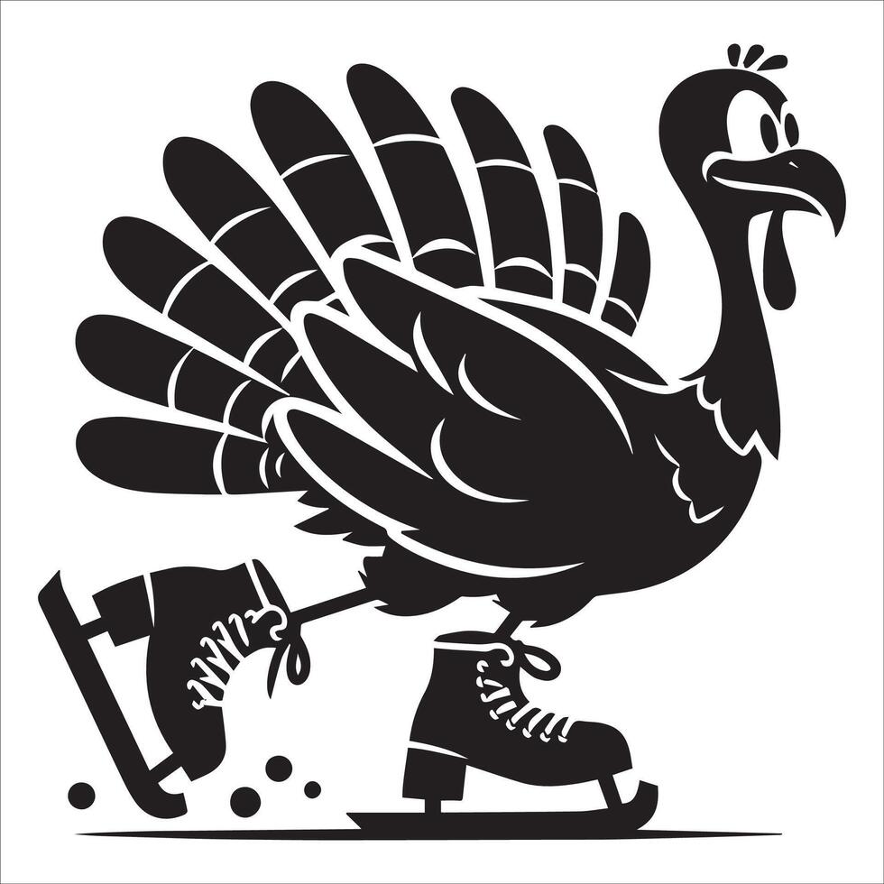 Charming Skating Turkey Illustration vector