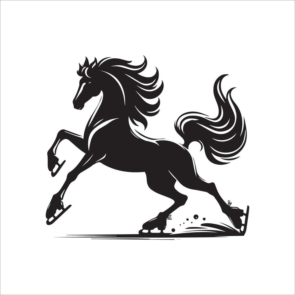 Stylish Skating Horse Illustration vector