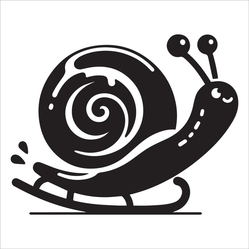 Charming Skating Snail Illustration vector