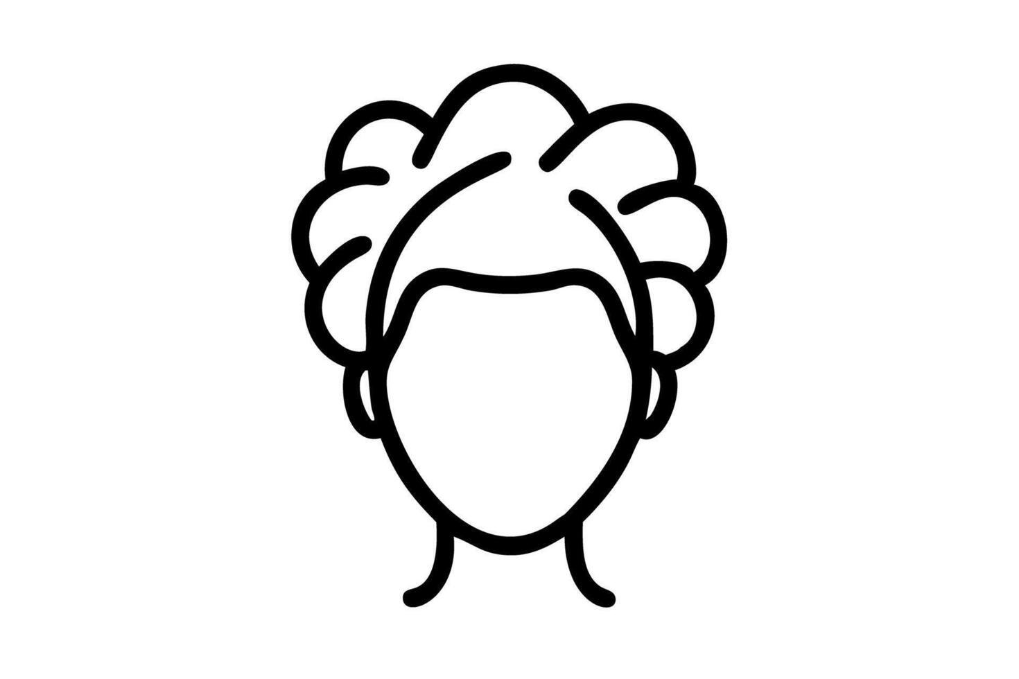 Stylish minimalist portrait of a woman with a voluminous curly hairstyle, ideal for beauty and fashion projects vector