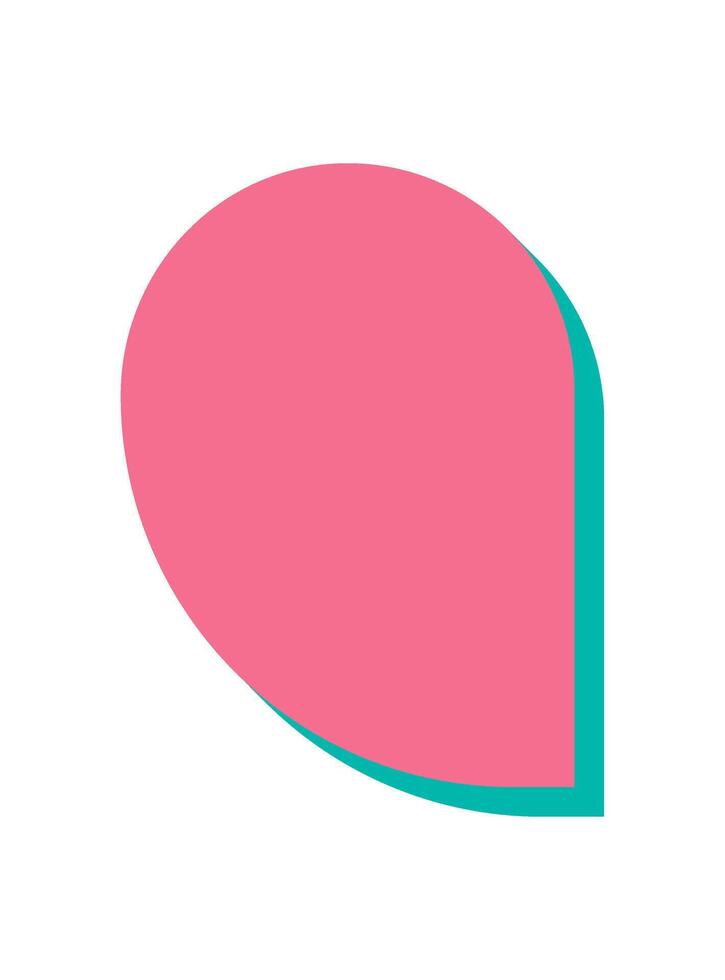 Bold abstract shape icon. Modern element with minimal form and graphic shadow. This brutalist design conveys y2k aesthetics, suitable for various creative projects. vector