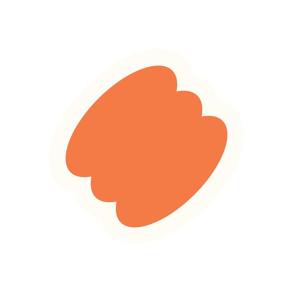 Bold abstract shape sticker. A striking icon of minimal shape. This graphic element showcases y2k brutalism with flat design, ideal for modern decoration or graphic projects. vector