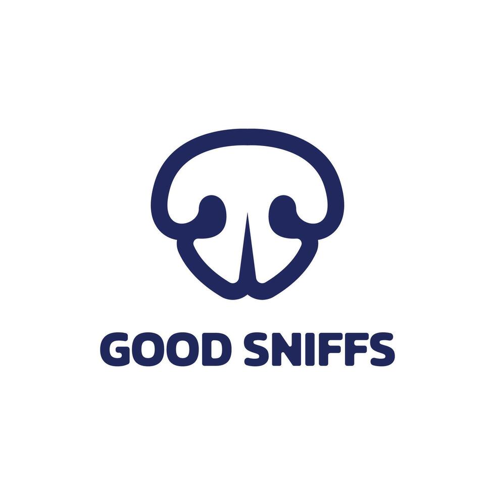 good dog smelling skills logo illustration vector