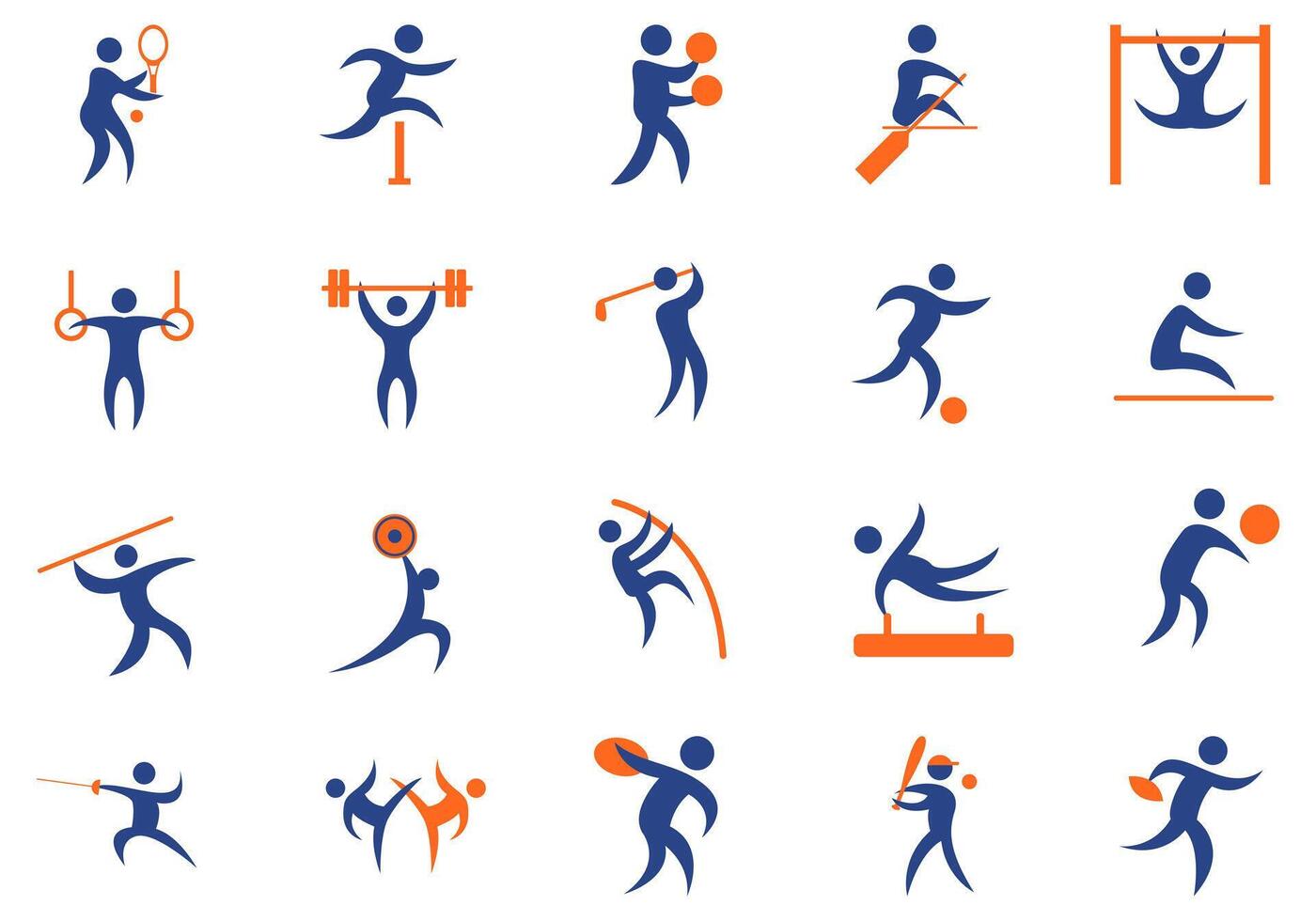 Athletes Olympic Sportman Logo Element vector