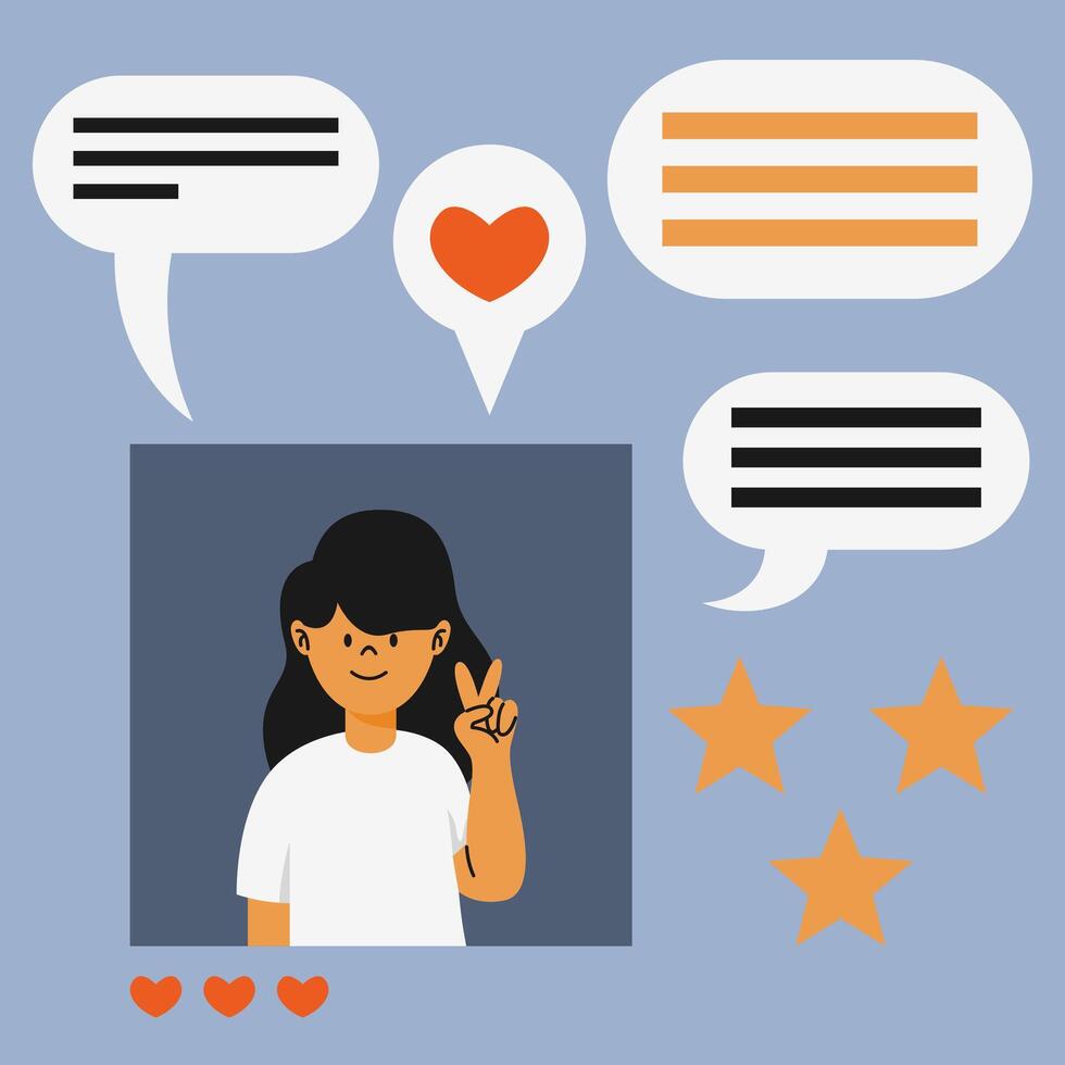 Social Media Interface Screen vector