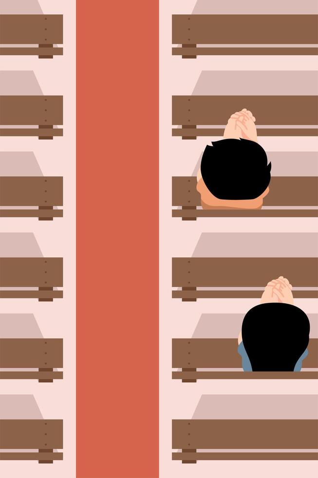 Religion Praying In Church vector