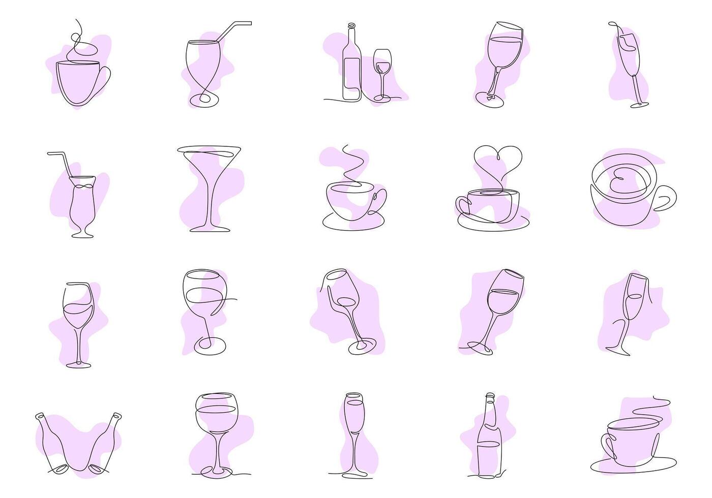 Drink Continous Line Drawing Element vector