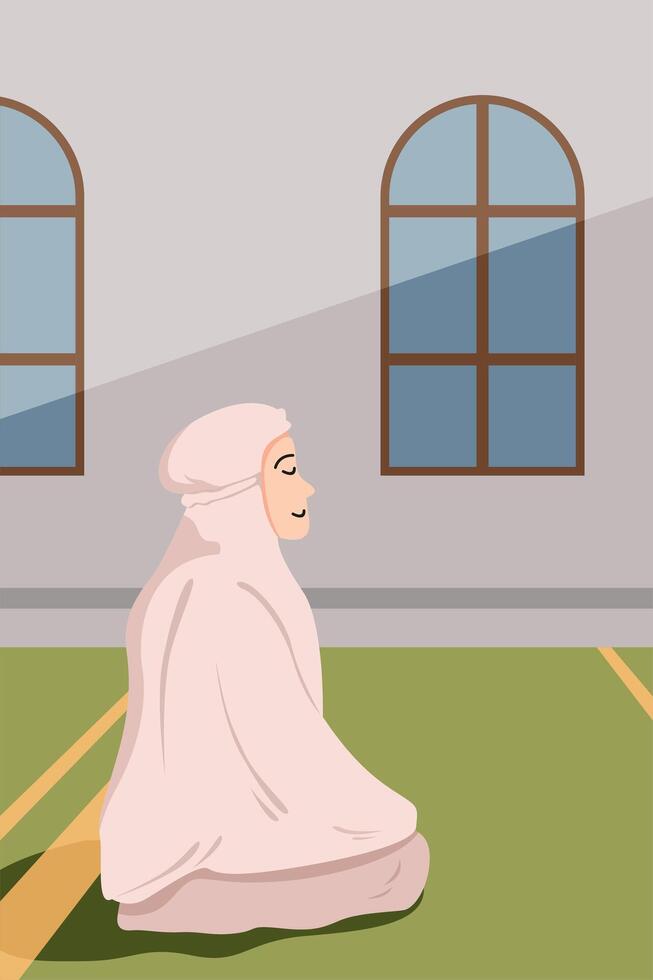 Religion Praying In Mosque vector
