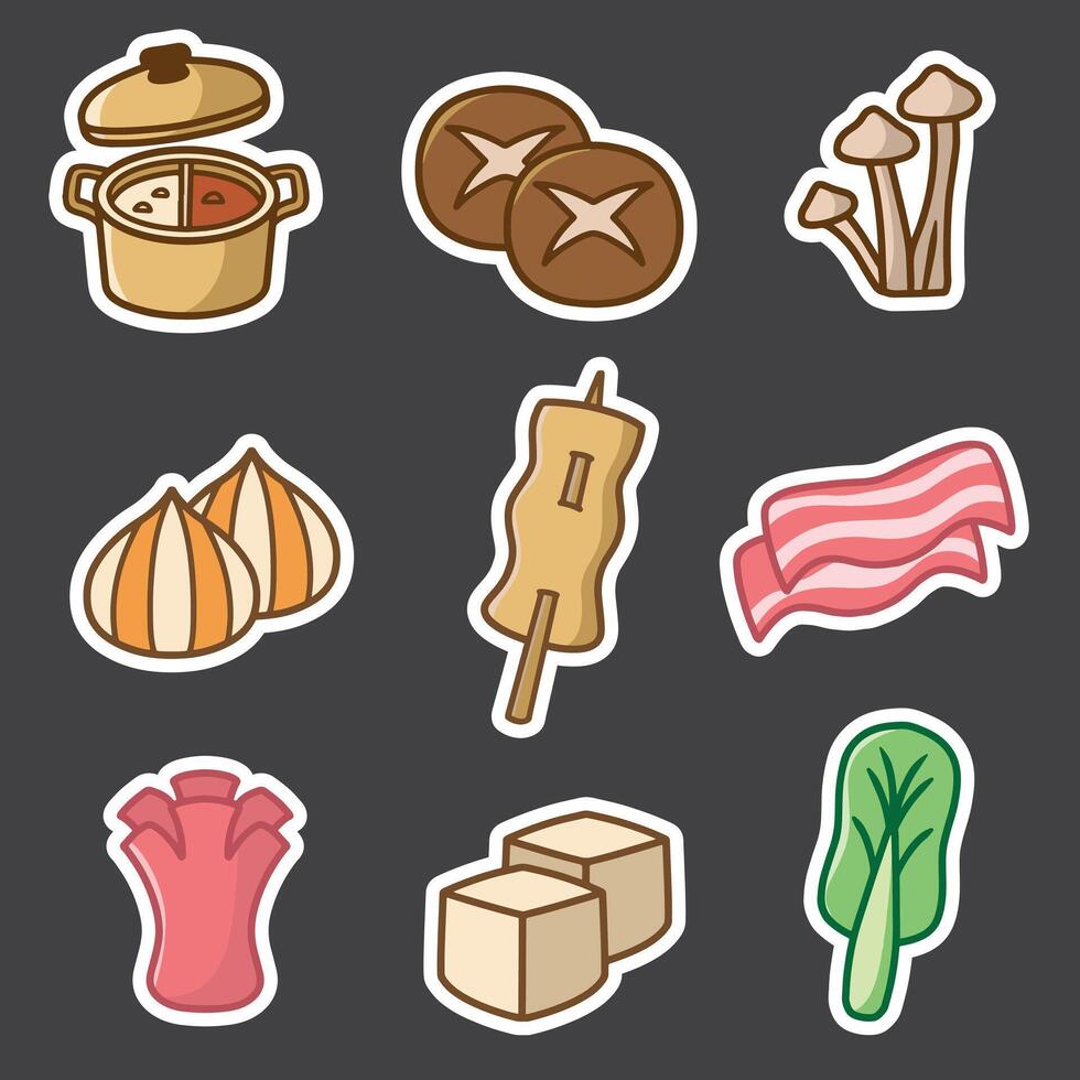 set of hot pot good for sticker, badge, element design, icon, etc vector