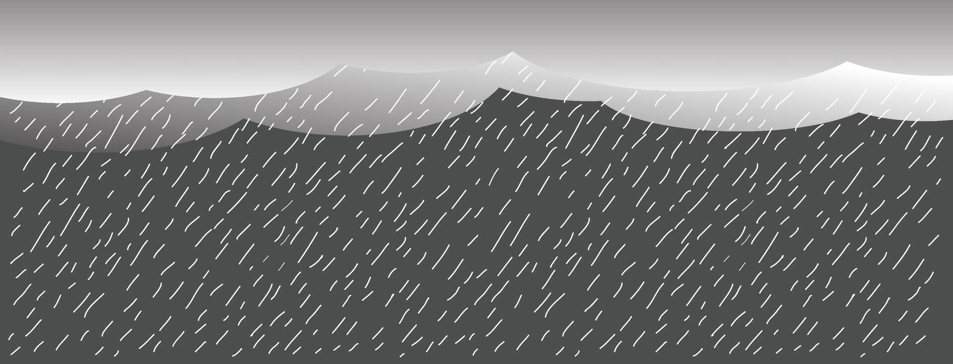 Heavy rain in dark sky, rainy season, clouds and storm, weather nature background vector