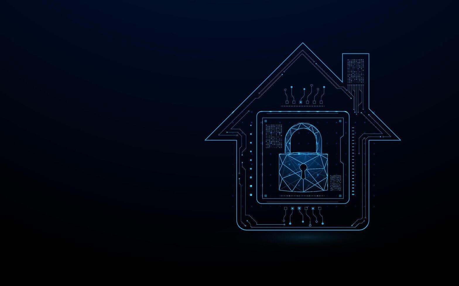 Futuristic Smart Home Security Concept with Digital Lock vector