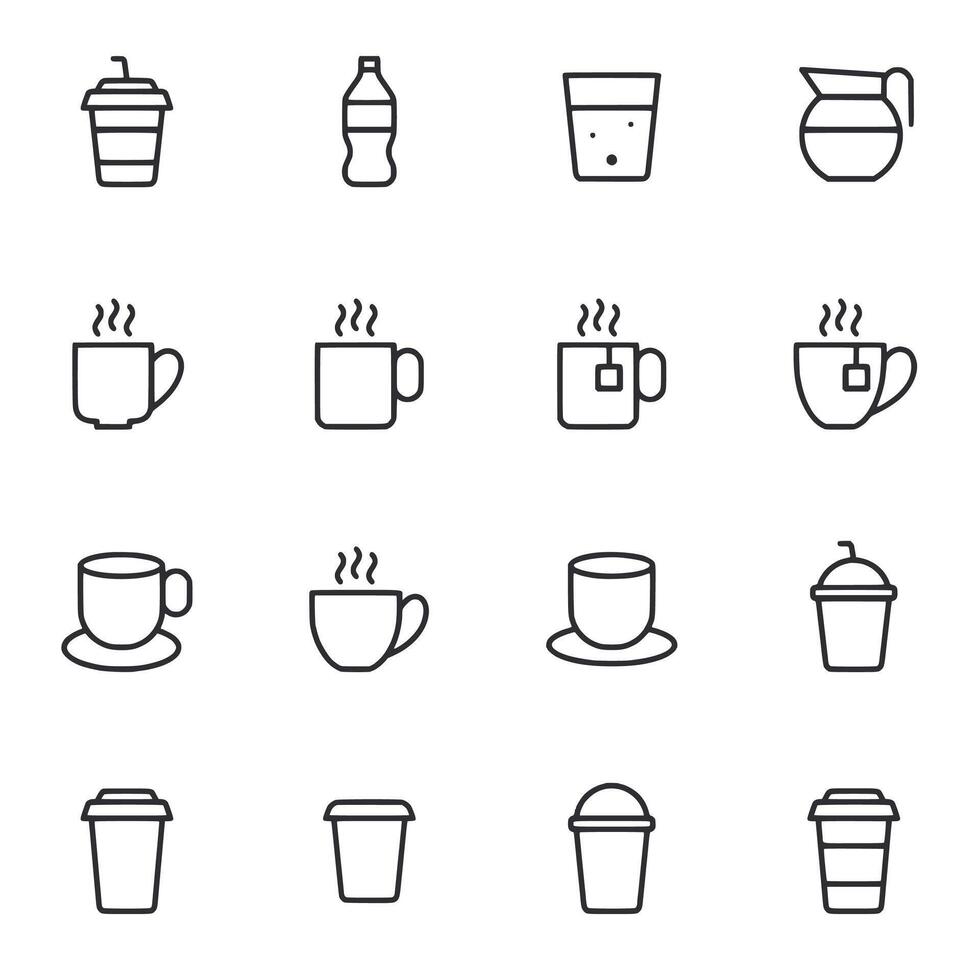 A set of coffee cup icons vector