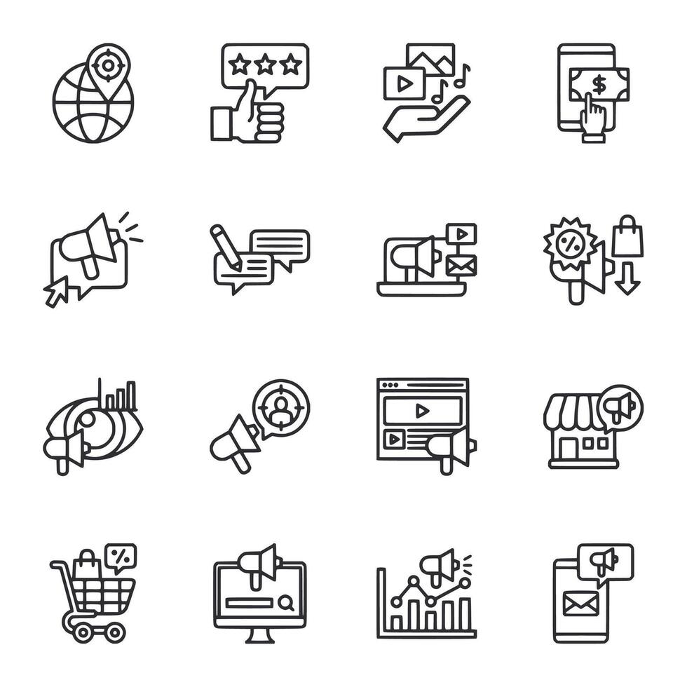 A set of icons for various social media platforms vector
