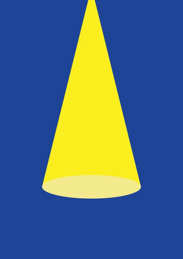 Illumination A dramatic spotlight beam casts a radiant glow against a vibrant blue backdrop. Creating a focal point, this image symbolizes emphasis, creativity and attention. vector
