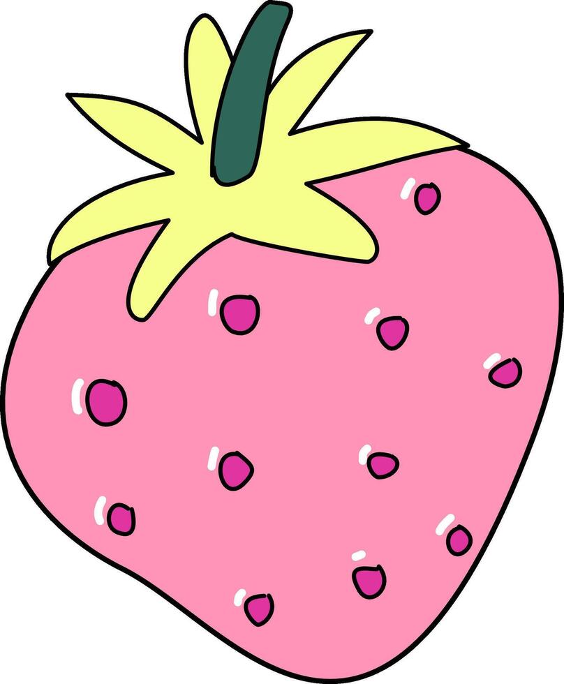pink strawberry hand drawn vector