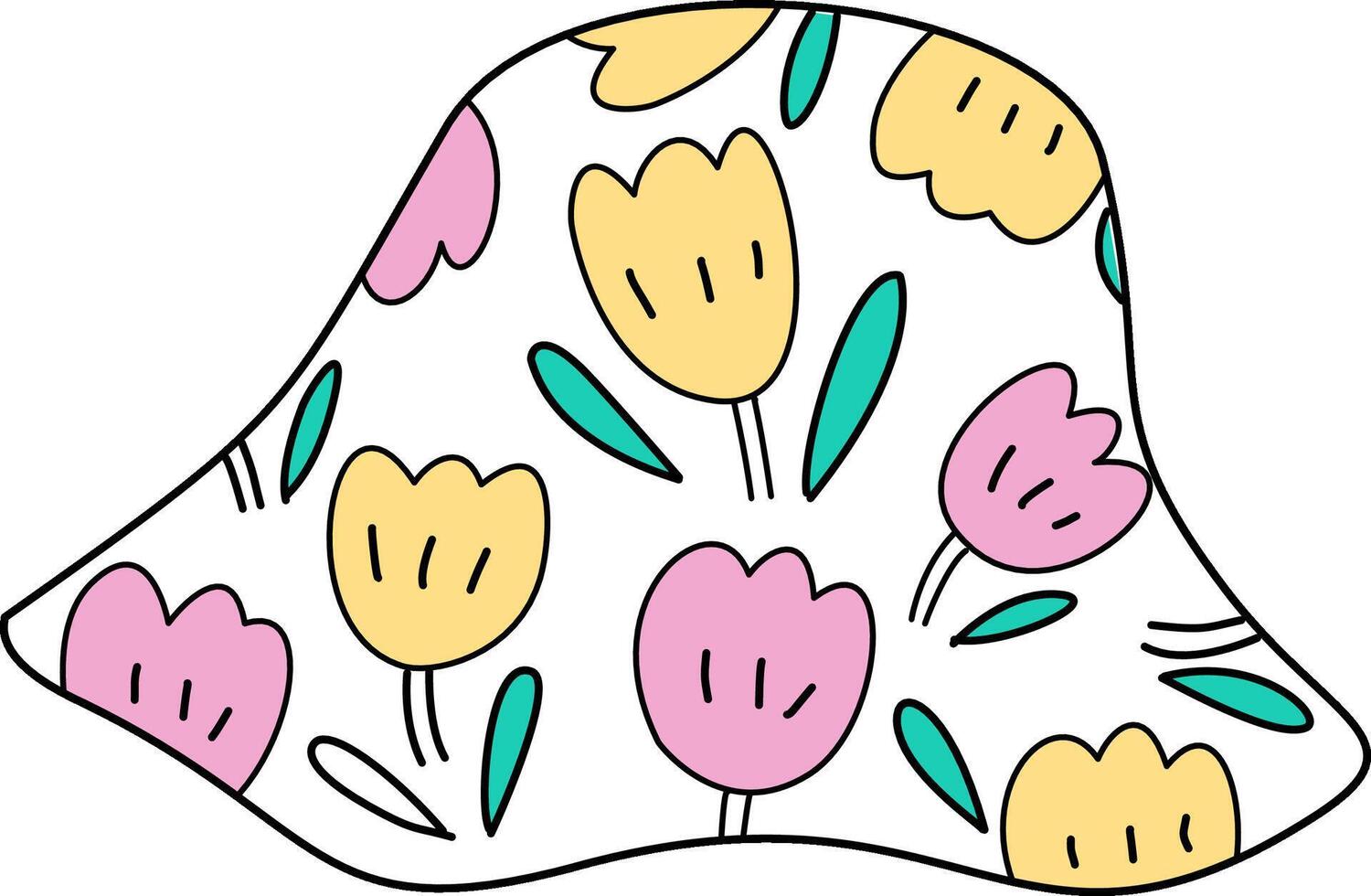 spring tulip hat vector