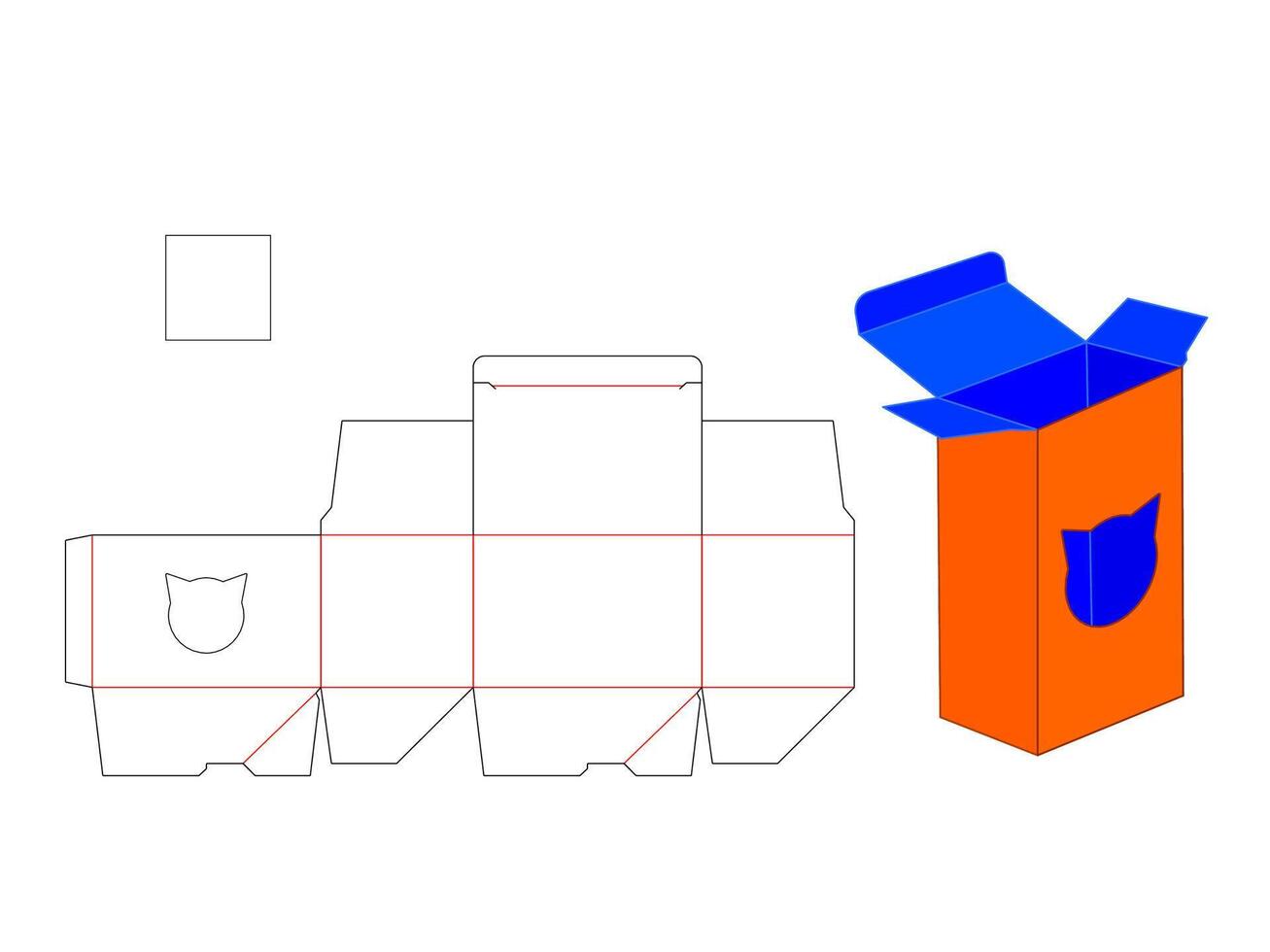 Custom Cat Shape Window Box LASER CUT Design Files vector