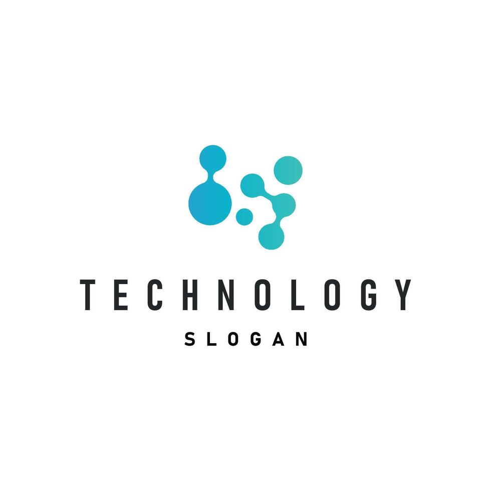 cell neuron technology logo design simple abstract modern template brand product vector