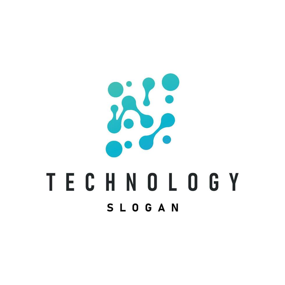 cell neuron technology logo design illustration modern brand product vector