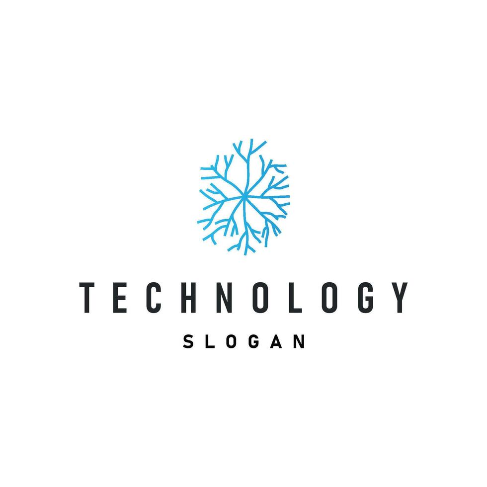 cell neuron technology logo design illustration data simple abstract modern vector