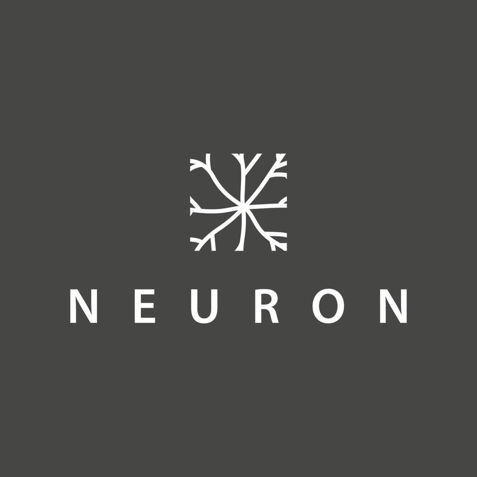 cell neuron technology logo design illustration data simple modern template brand product vector
