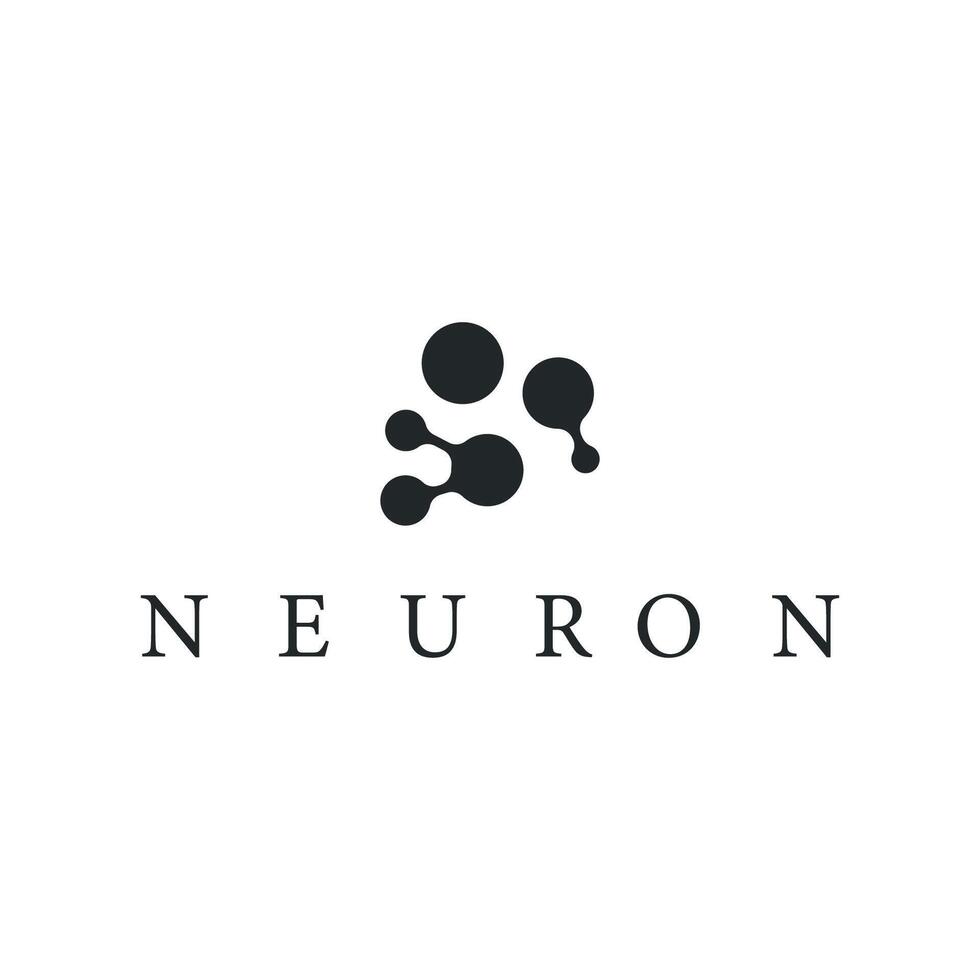 cell neuron technology logo design data simple abstract modern template brand vector