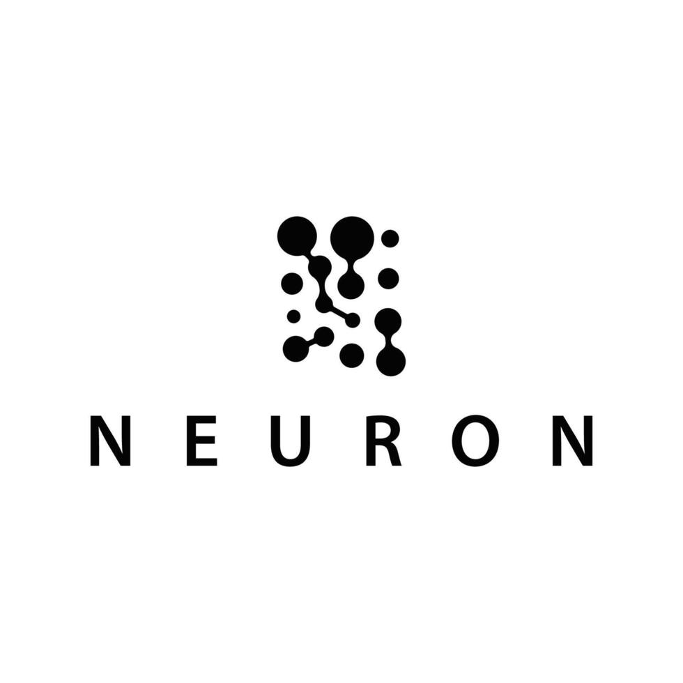 cell neuron technology logo design illustration data simple abstract vector