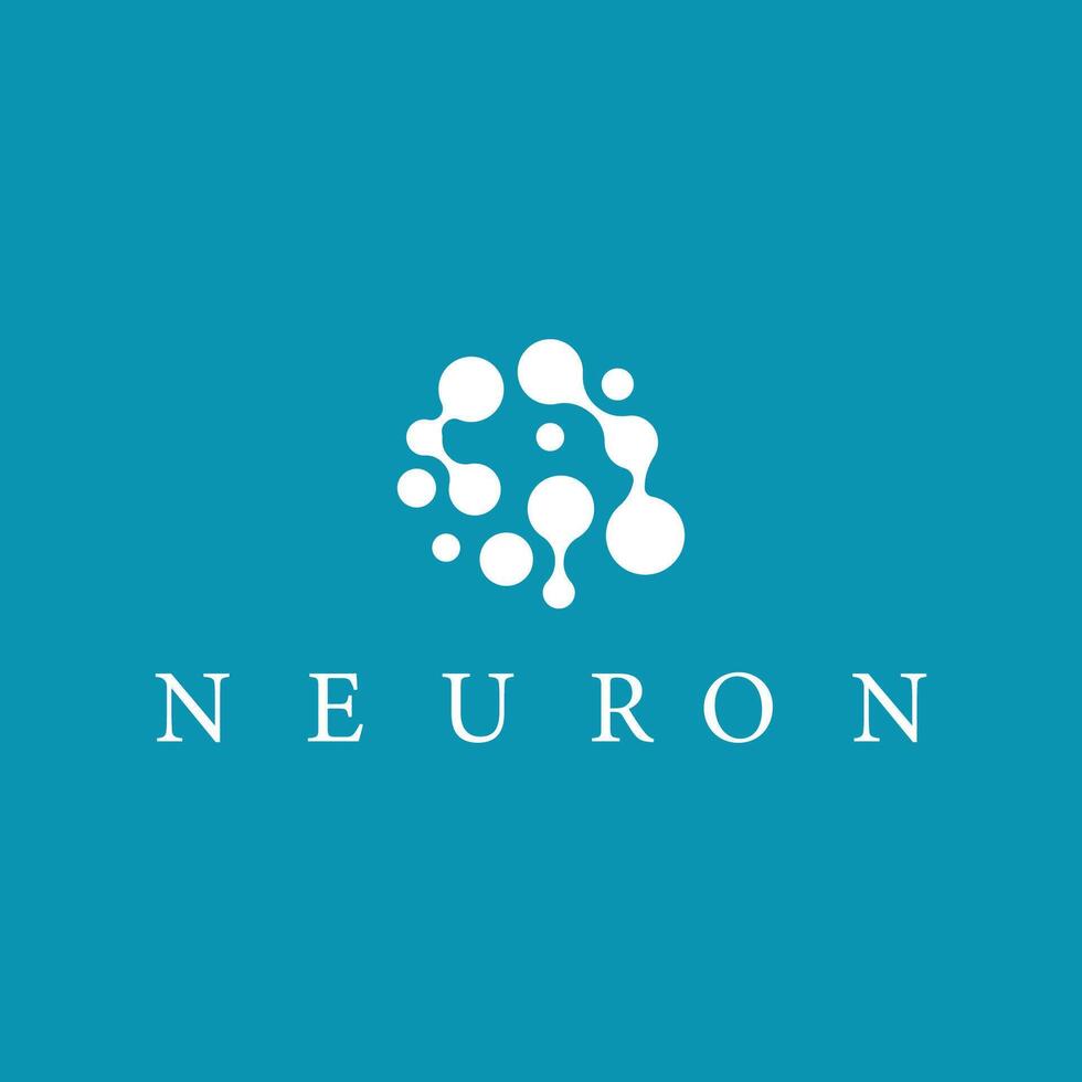 cell neuron technology logo design illustration data simple abstract brand vector