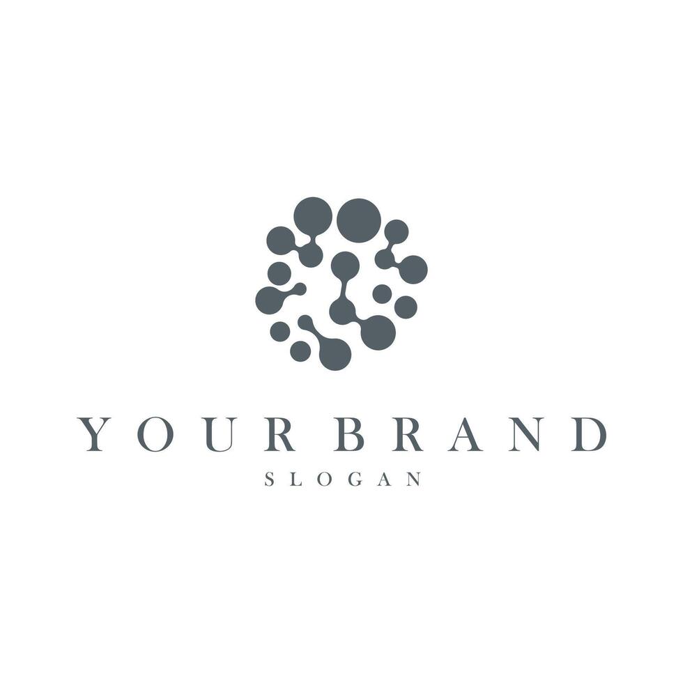 cell neuron technology logo design illustration data simple brand product vector