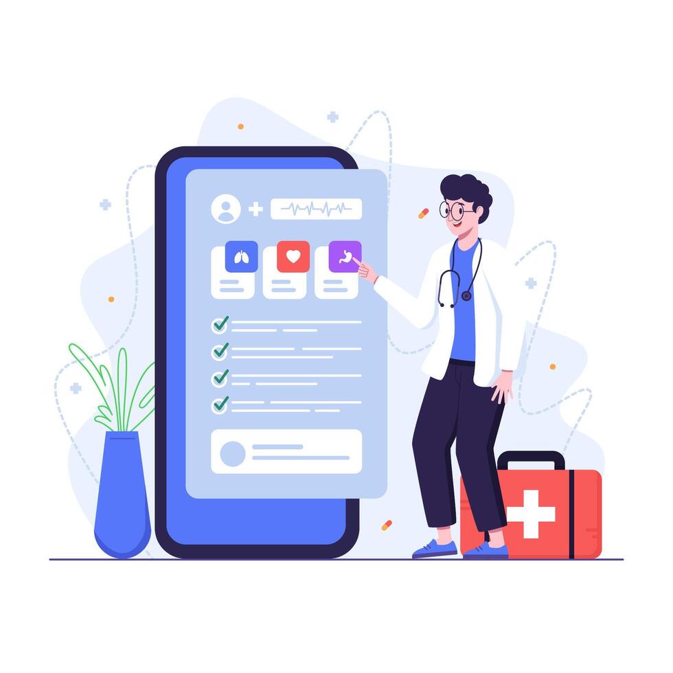 Doctor Providing Medical Lab Report vector