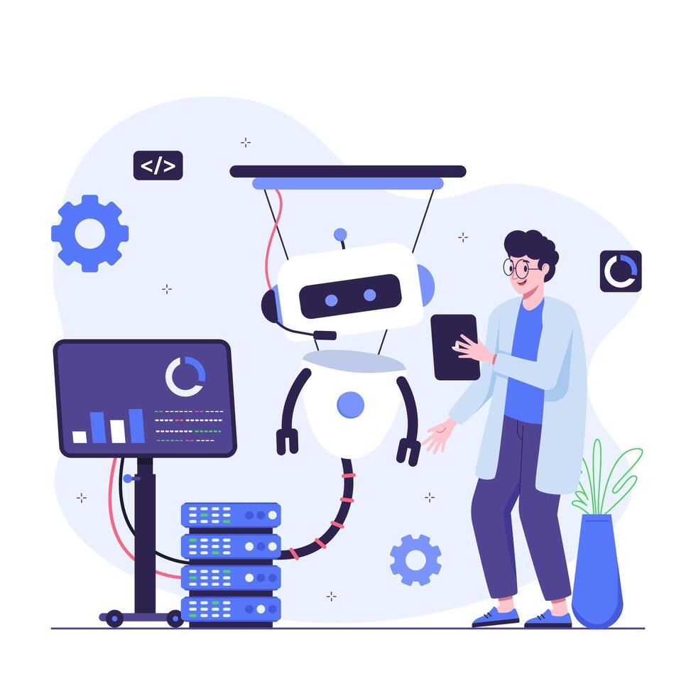 Building Intelligent Robots with Advanced AI vector