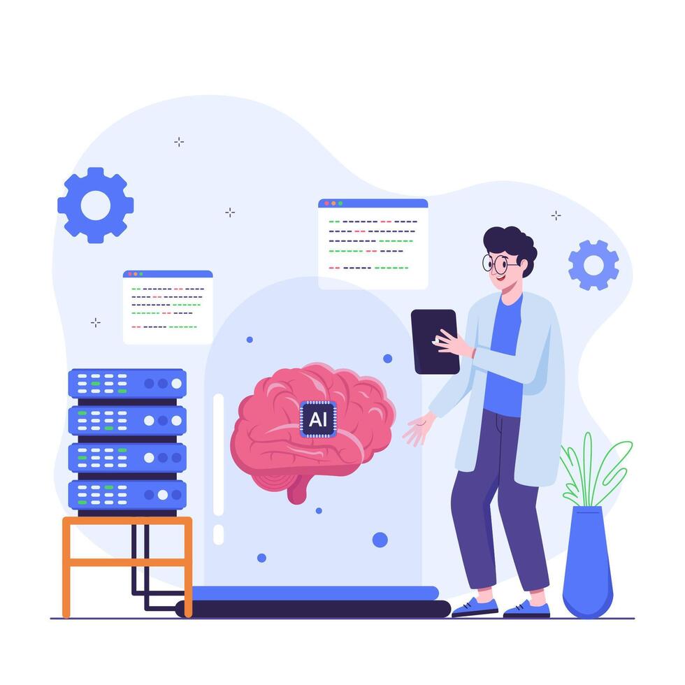 Scientists are building a brain with artificial intelligence vector