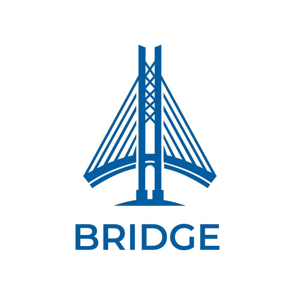 Bridge Silhouette Illustration with Simple and Minimalist Design Style. Suitable for Architecture and Infrastructure Projects vector