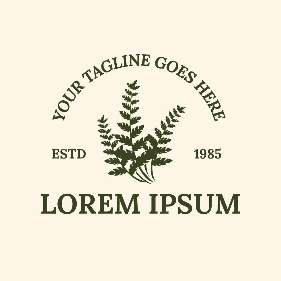 Vintage leaf, plant and flower logo with simple design, suitable for organic, eco-friendly or botanical themed branding. illustration vector