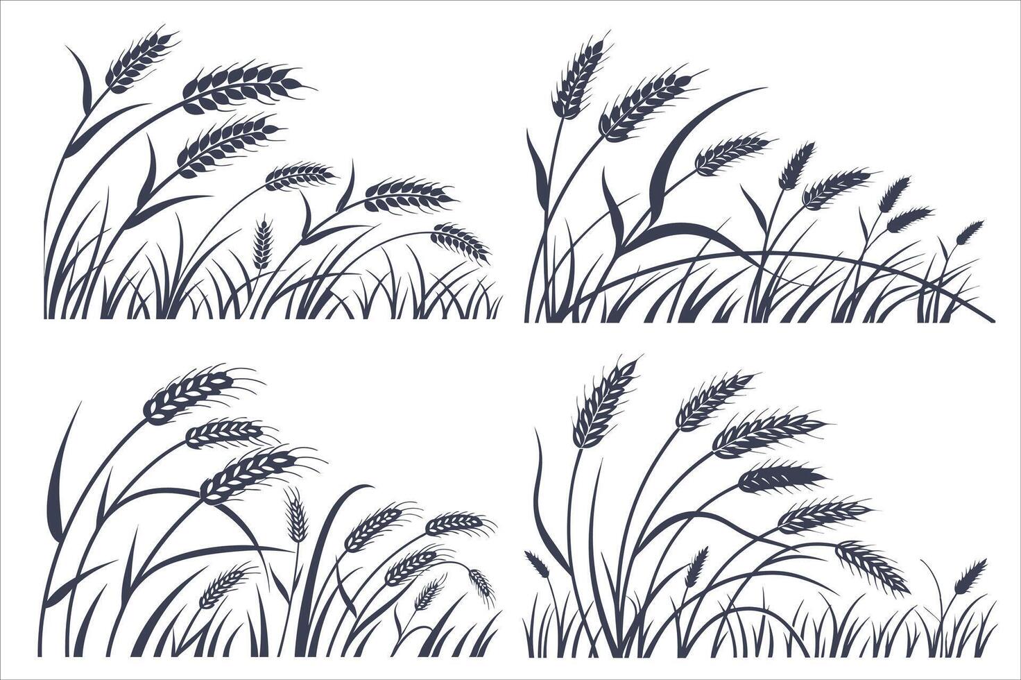 set of wheat field design. vector
